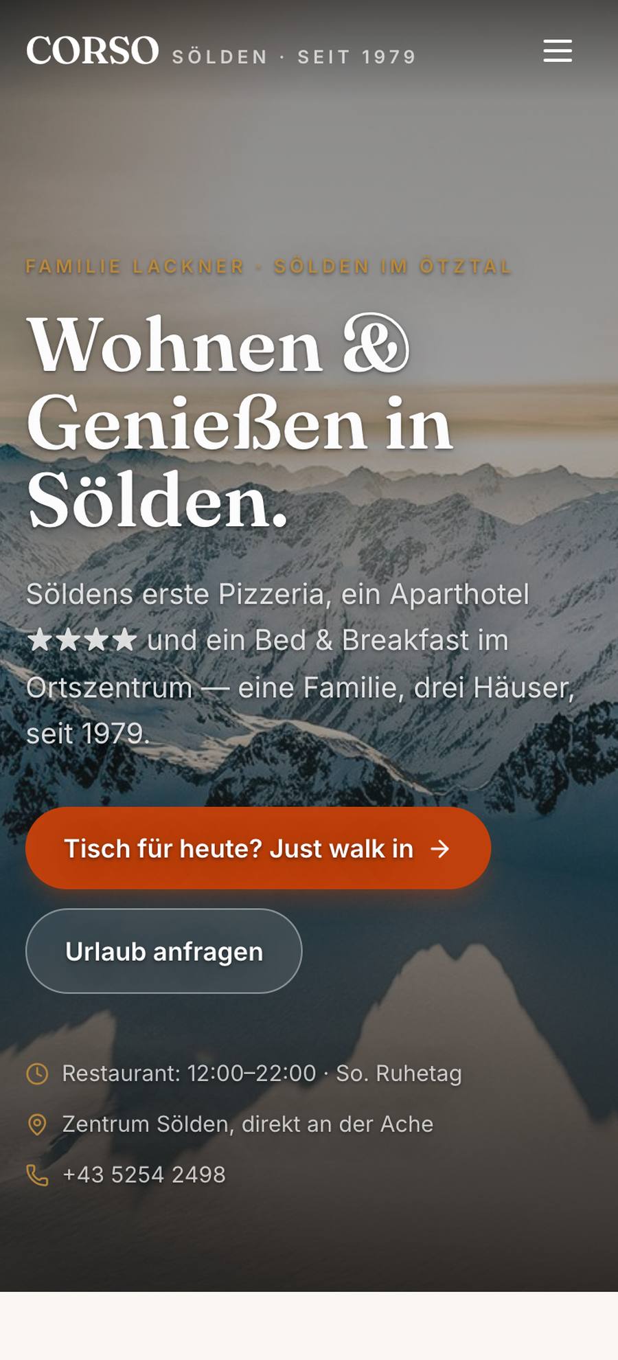 CORSO Sölden — Home (mobile), rebuilt